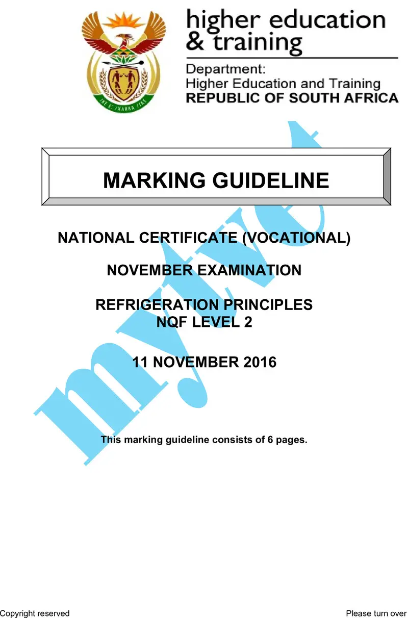 Nc2610 Refrigeration Principles L2 Memo Nov 2016