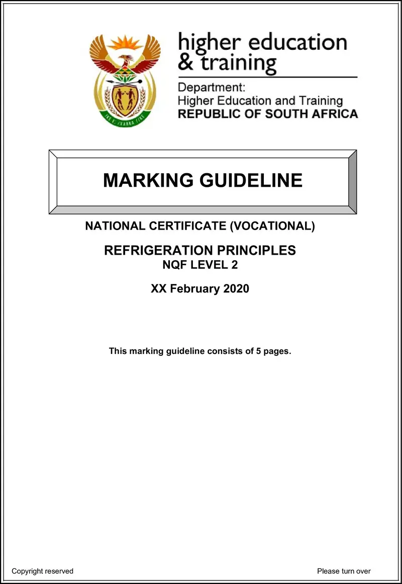 Nc2630 Refrigeration Principles L2 Memo Feb 2020