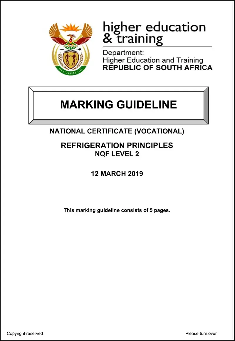 Nc2630 Refrigeration Principles L2 Memo Supp 2019