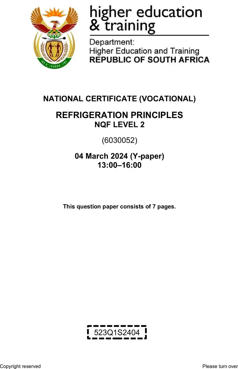 Nc2630 Refrigeration Principles L2 QP Supp 2024