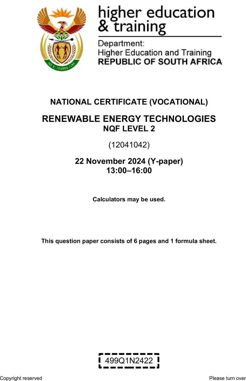 Nc2640 Renewable Energy Technologies L2 QP Nov 2024