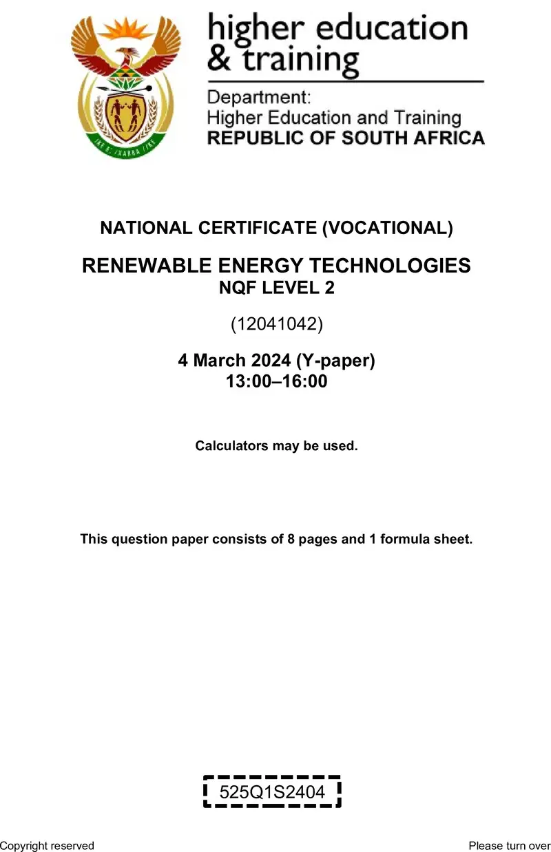 Nc2640 Renewable Energy Technologies L2 QP Supp 2024