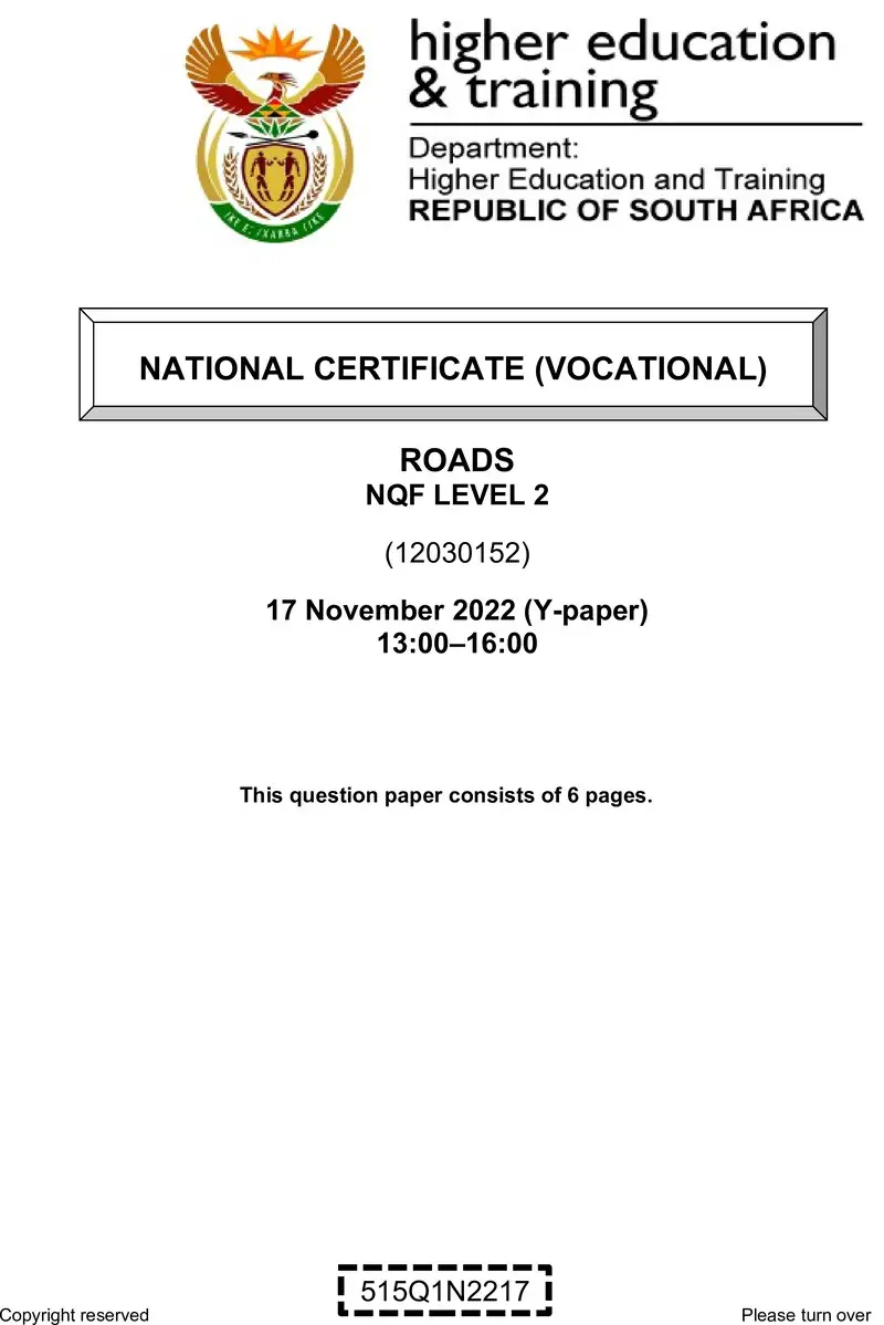 Nc2670 Roads L2 Nov QP 2022