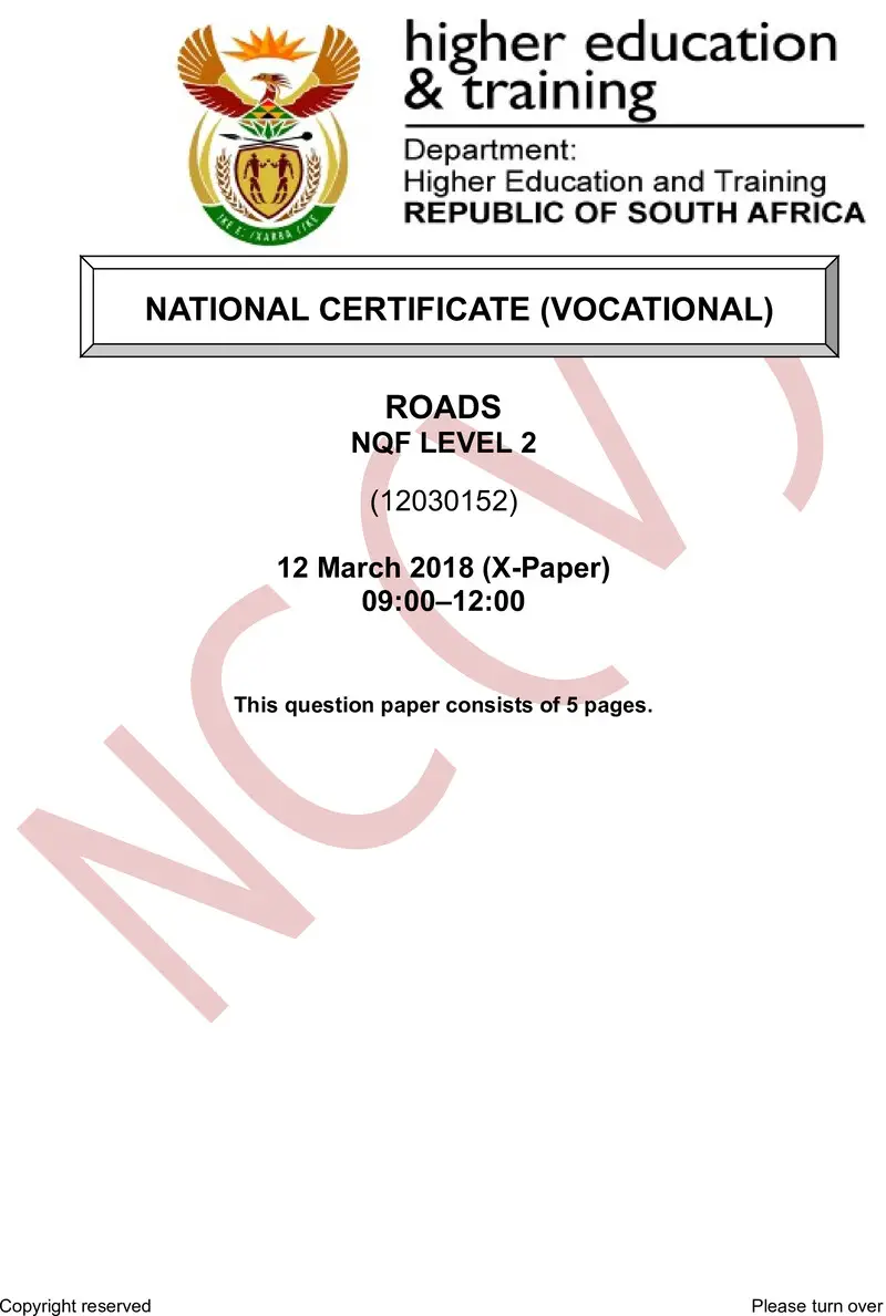 Nc2670 Roads L2 Supp QP 2017