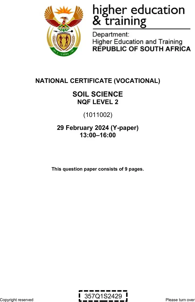 Soil Science L2 QP Supp 2024 preview