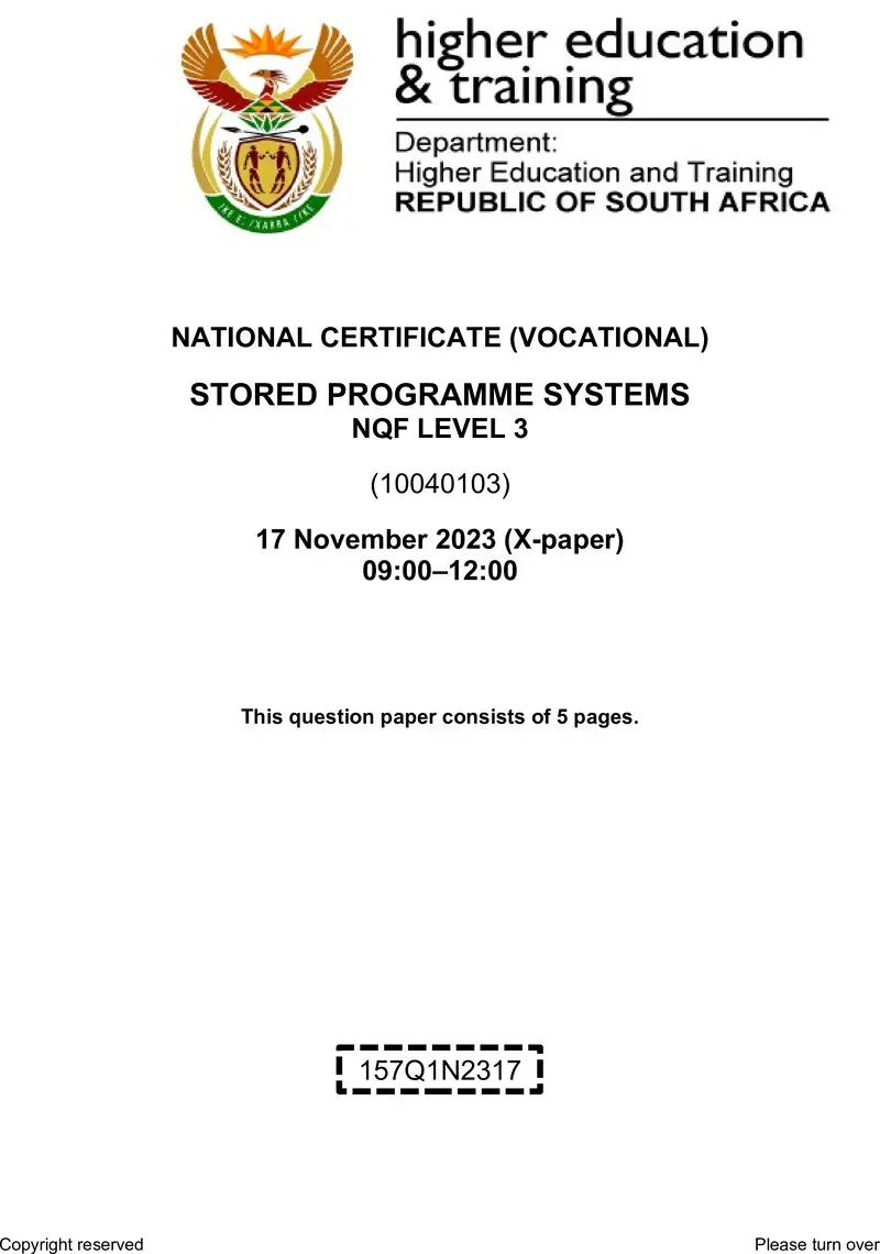 Nc2750 Stored Programme Systems L3 QP Nov 2023