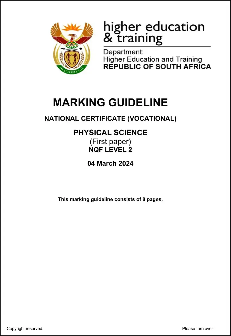 Physical Science L2 P1 MEMO Feb 2024 preview