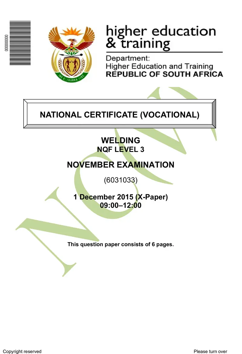 Nc2890 Welding L3 QP Nov 2015