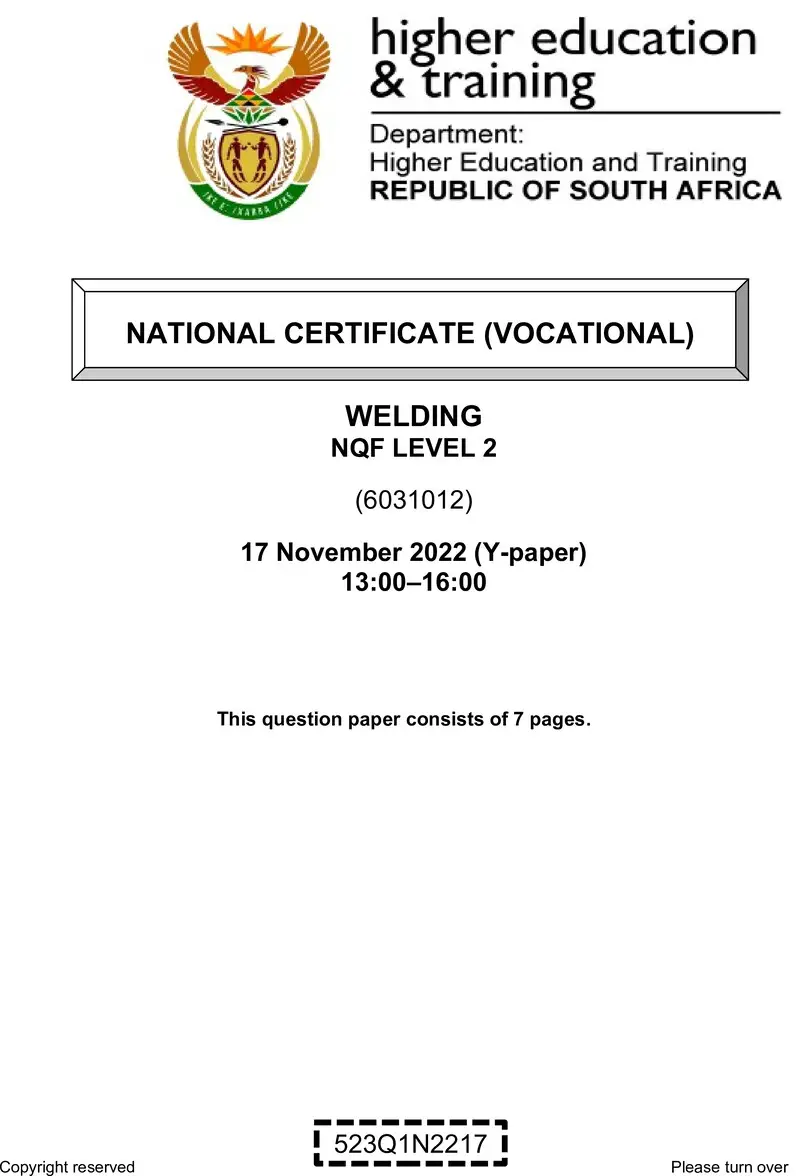 Nc2980 Welding L2 QP Nov 2022