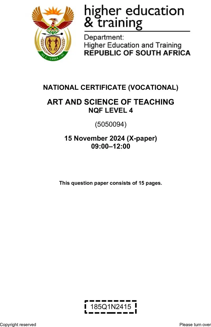 Nc310 Art And Science Of Teaching L4 QP Nov 2024