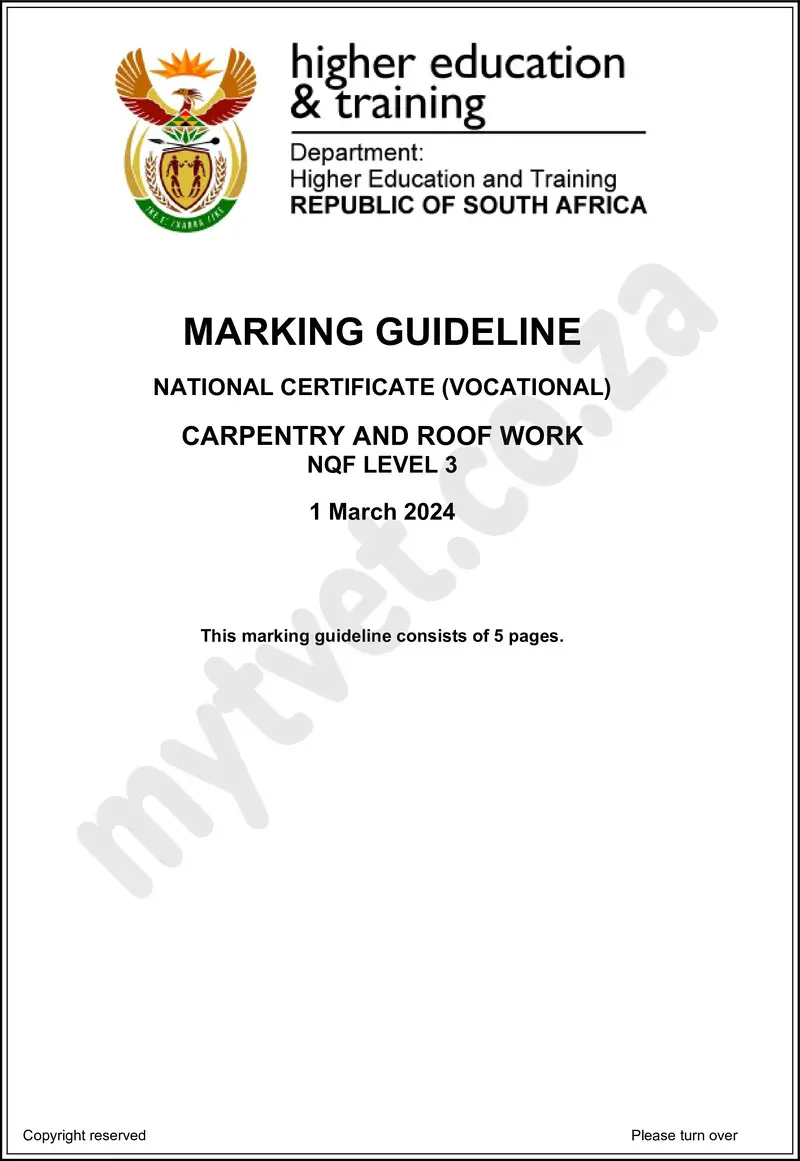 Nc390 Carpentry And Roof Work L3 Memo Supp 2024