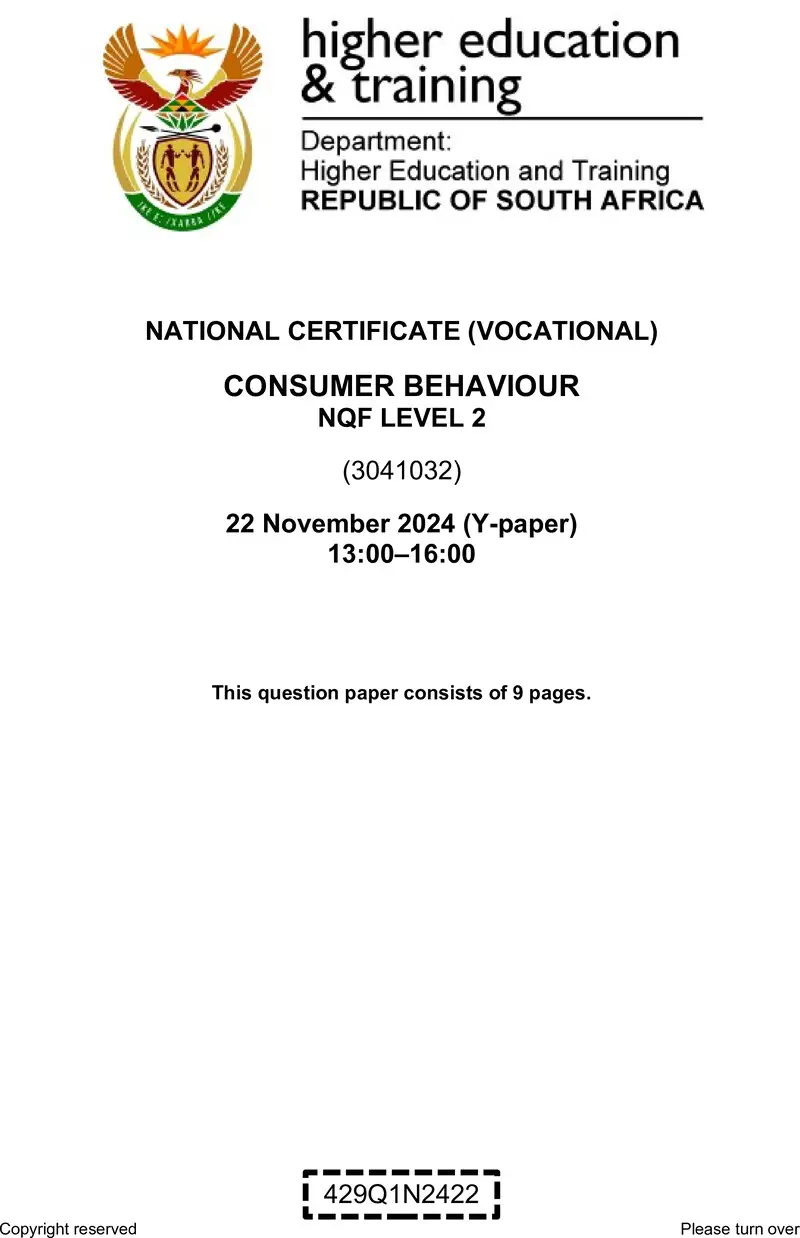 Nc650 Consumer Behaviour L2 QP Nov 2024