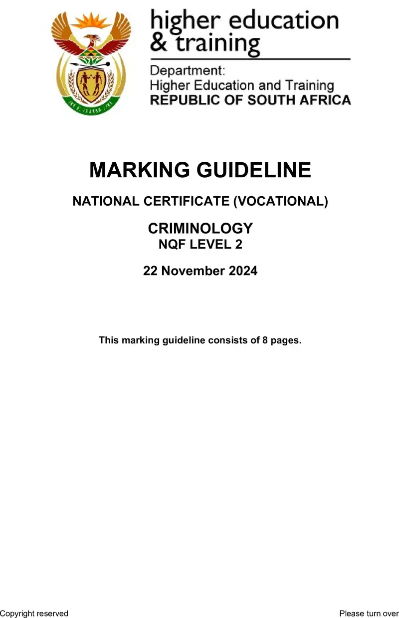 Nc740 Criminology L2 Memo Nov 2024