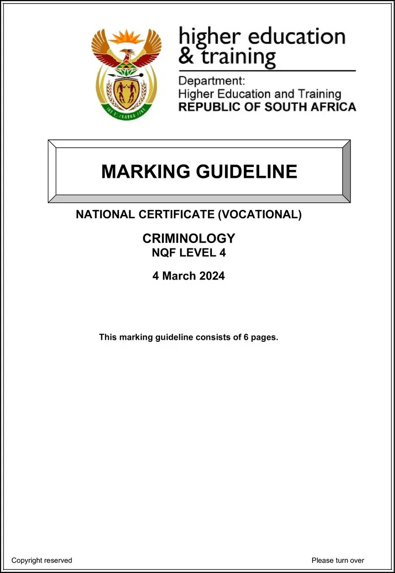 Nc740 Criminology L4 Memo Supp 2024