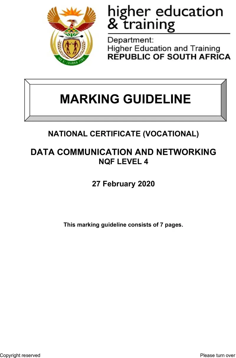 Nc750 Data Communication And Networking L4 Supp Memo 2020