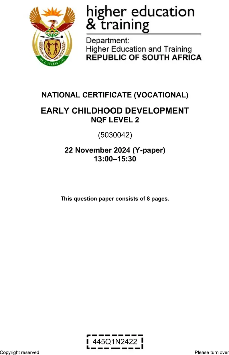 Nc820 Early Childhood Development L2 QP Nov 2024