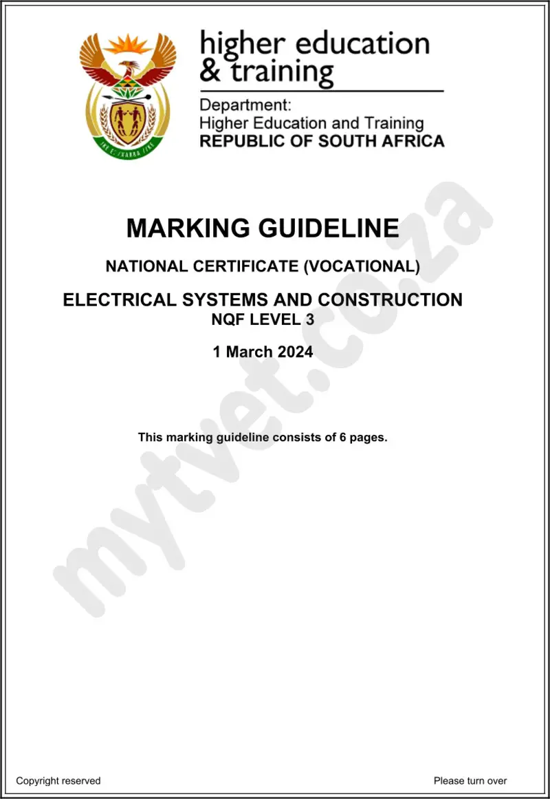 Nc920 Electrical Systems And Construction L3 Memo Supp 2024