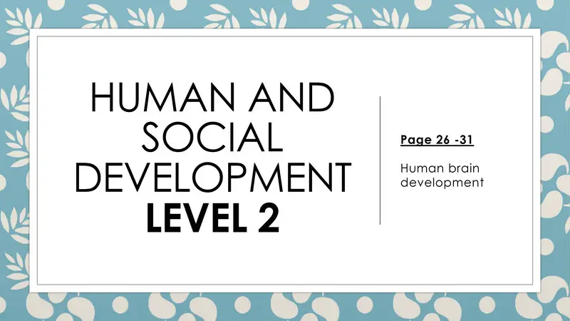 Human Social Development Human Brain Development 1 L2 Sg cover