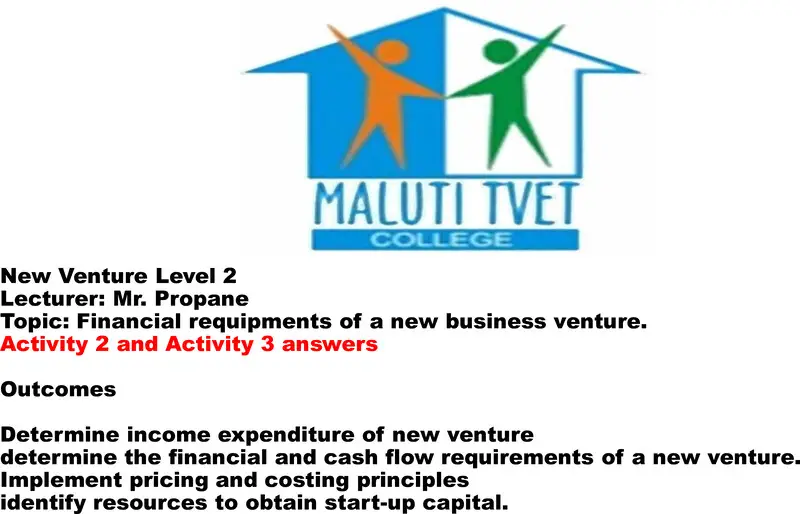 New Venture Creations Activity 2 And 3 Answers L2 Sg