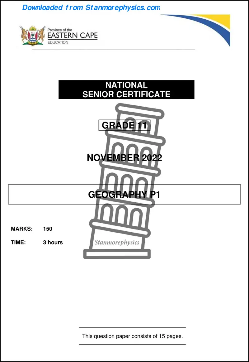 Ec Geography Grade 11 November 2022 P1 And Memo1