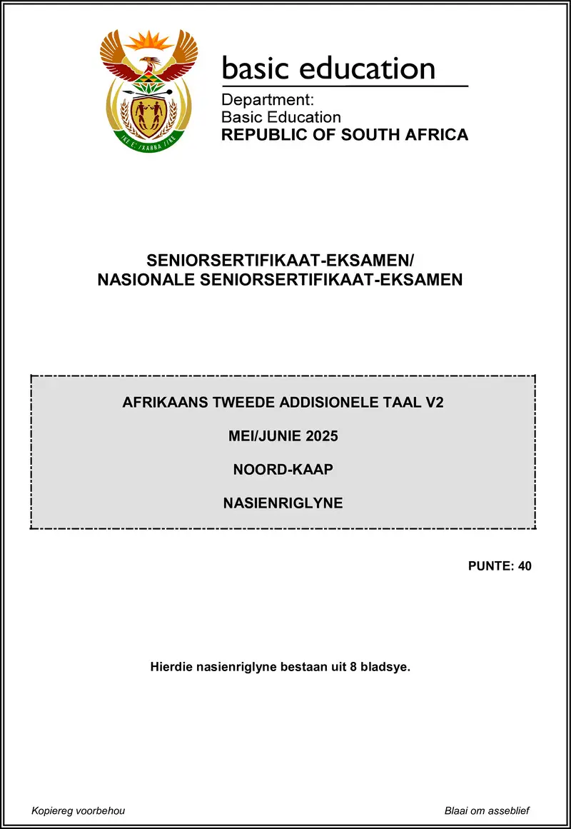 Afrikaans Sal P2 May June 2025 Mg Northern Cape Gr12