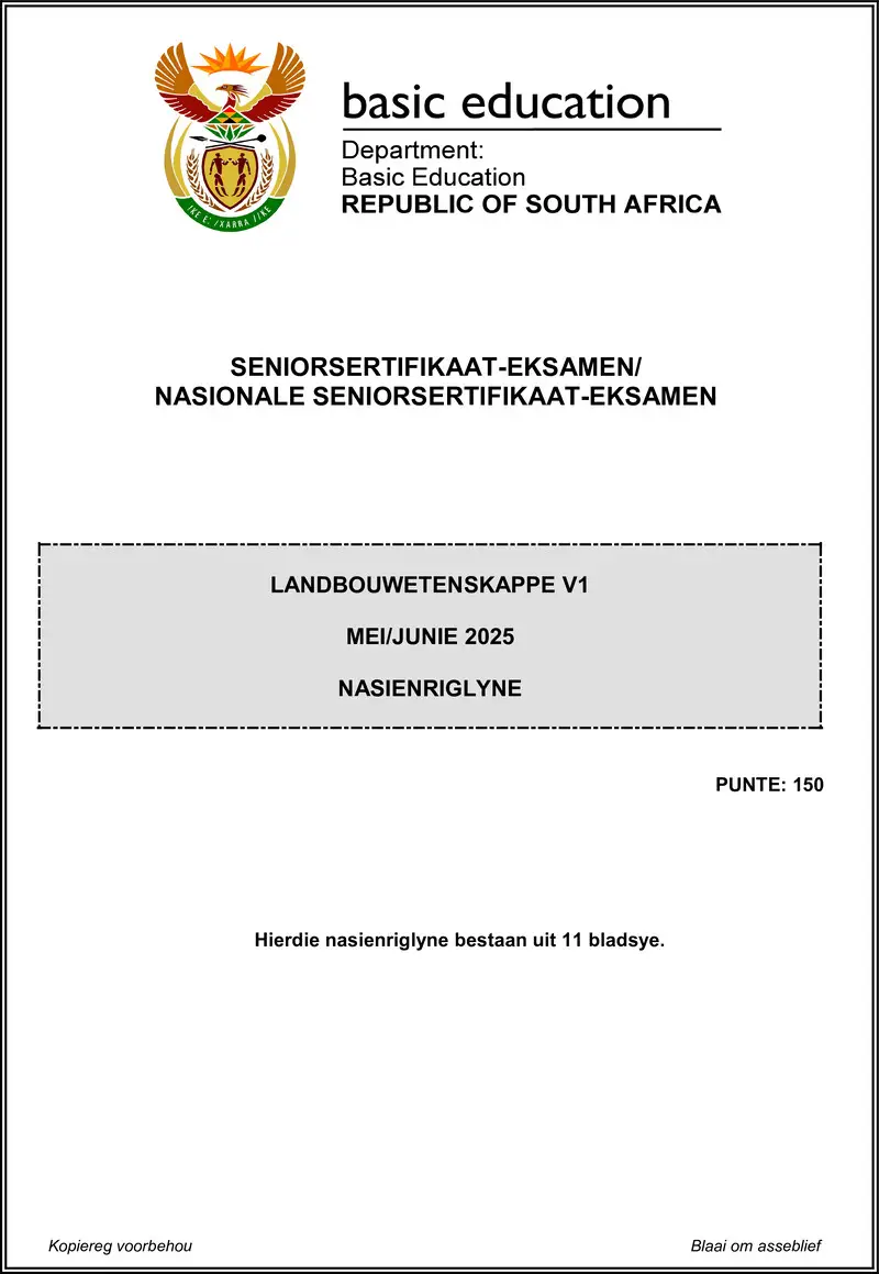 Grade 12 Agricultural Sciences past paper 2025 – agricultural sciences p1 may june 2025 mg afr gr12