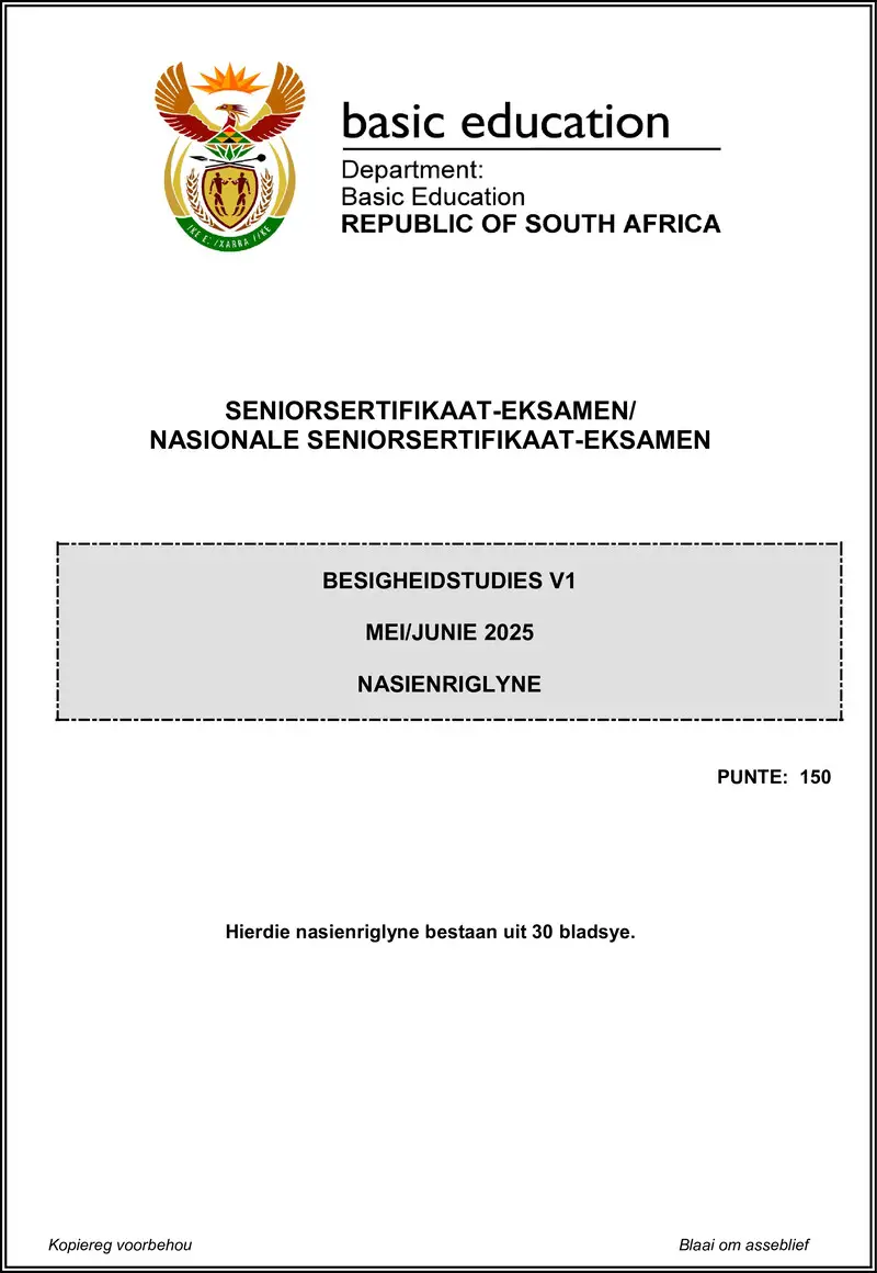 Grade 12 Business Studies past paper 2025 – business studies p1 may june 2025 mg afr gr12