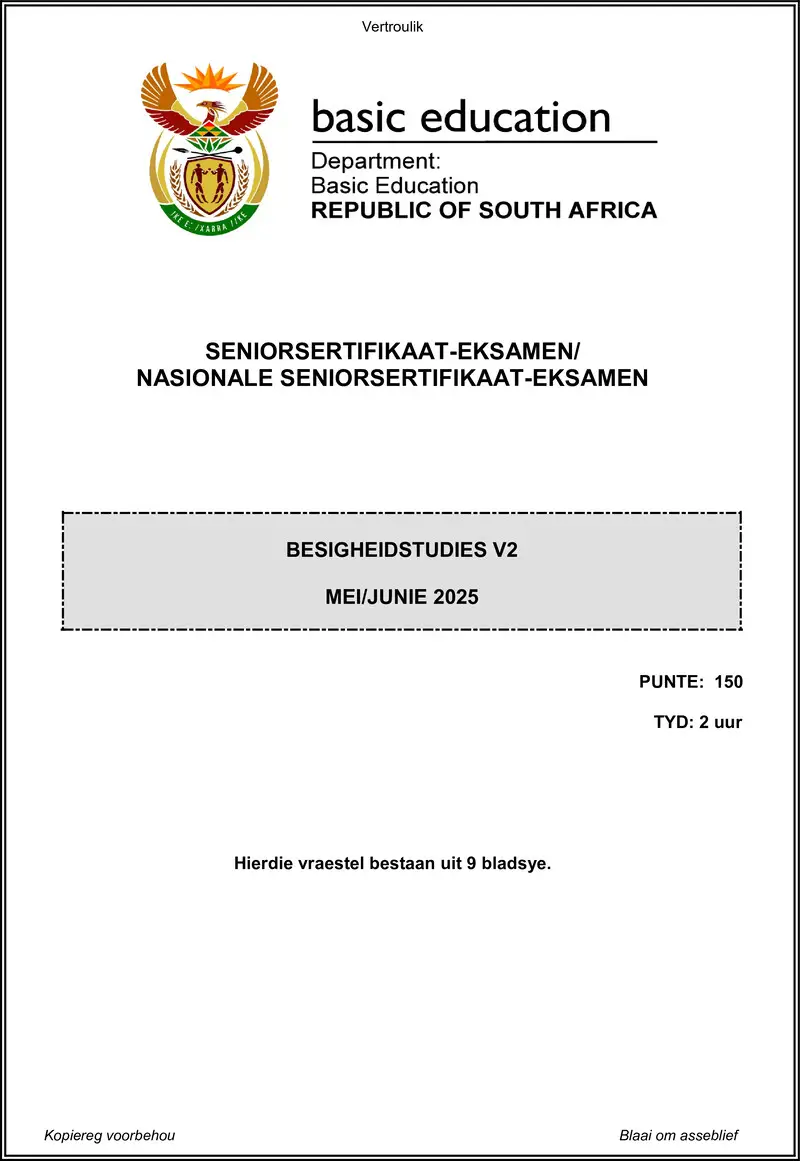 Grade 12 Business Studies past paper 2025 – business studies p2 may june 2025 afr gr12