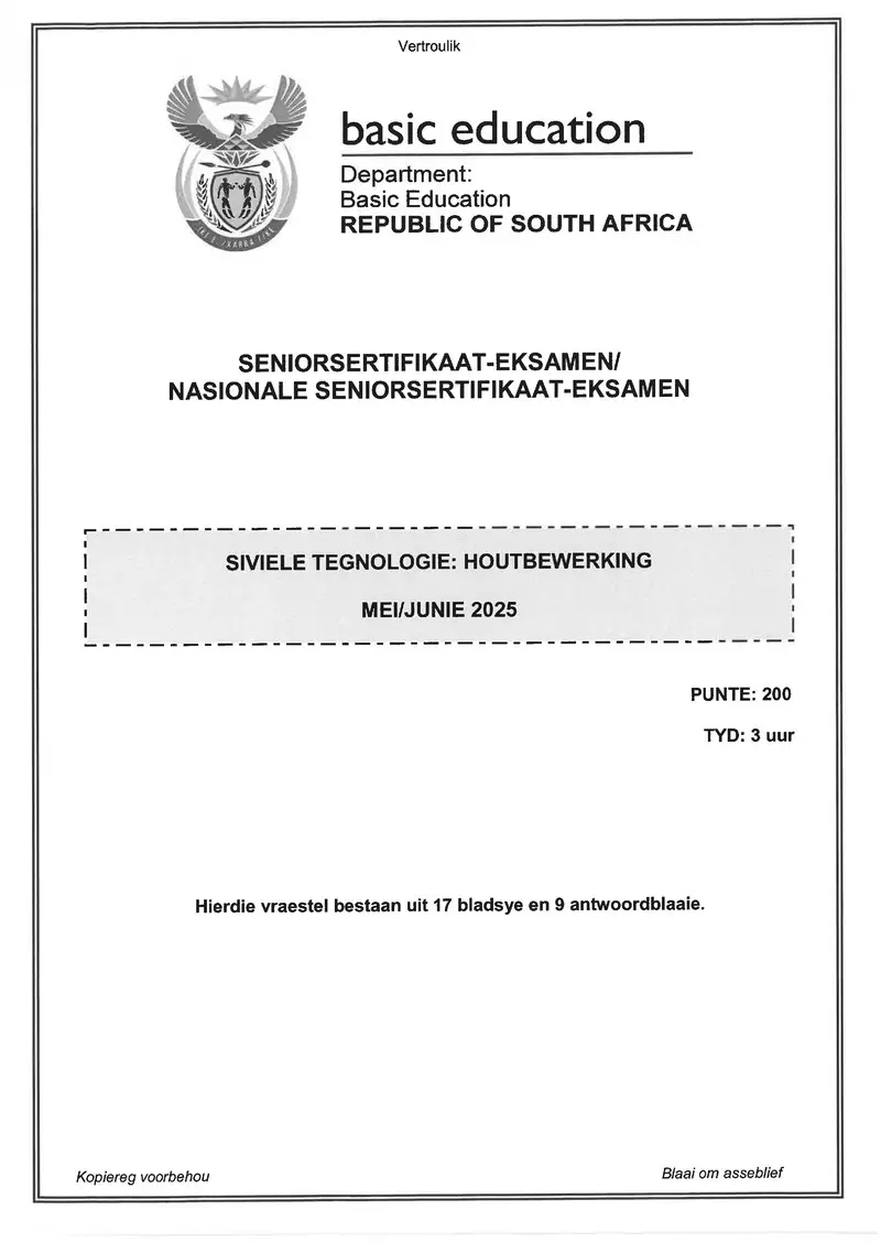 Civil Technology May June 2025 Woodworking Afr Gr12