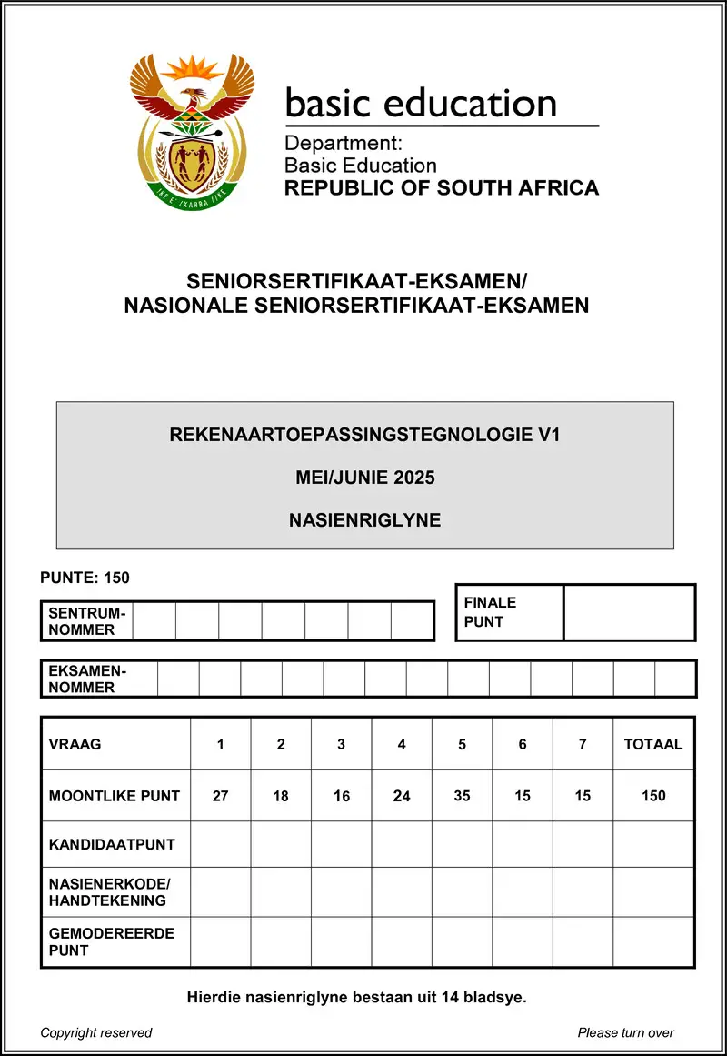 Grade 12 Computer Applications Technology past paper 2025 – computer applications technology p1 may june 2025 mg afr gr12