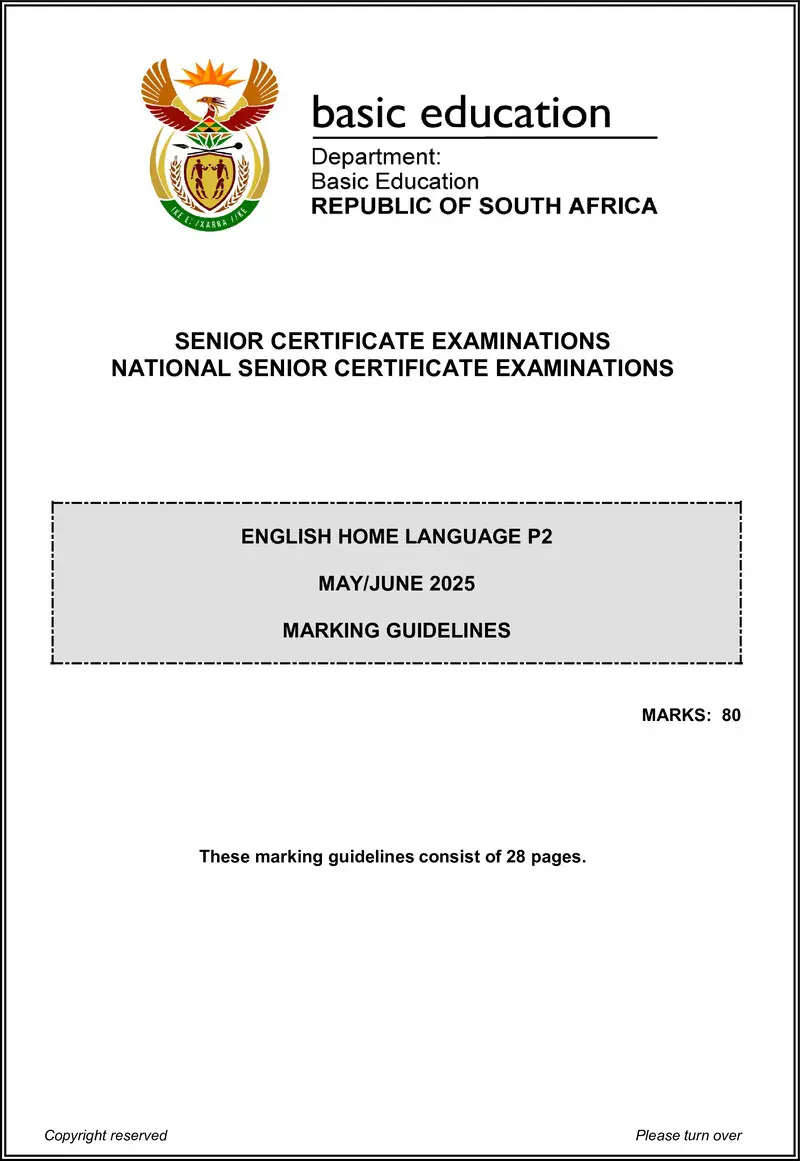 English Hl P2 May June 2025 Mg Gr12