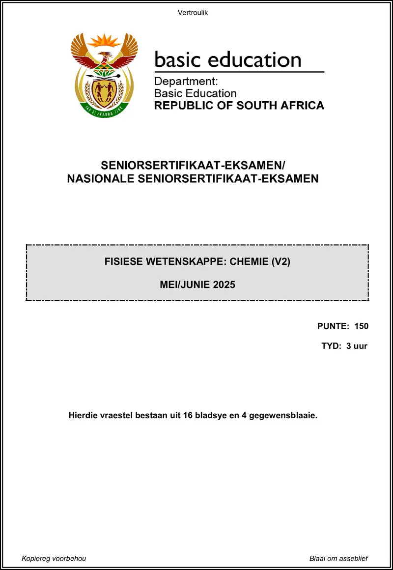 Grade 12 Physical Sciences past paper 2025 – physical sciences p2 may june 2025 afr gr12