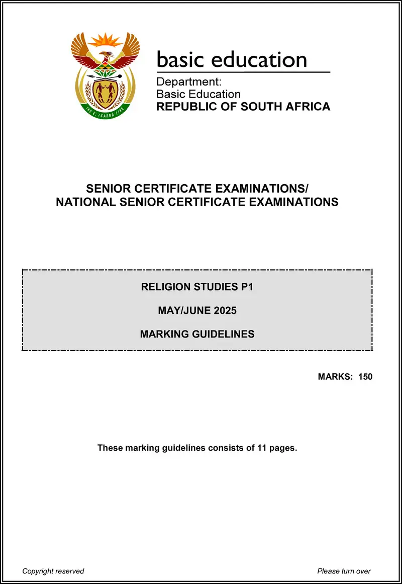 Religion Studies P1 May June 2025 Mg Eng Gr12