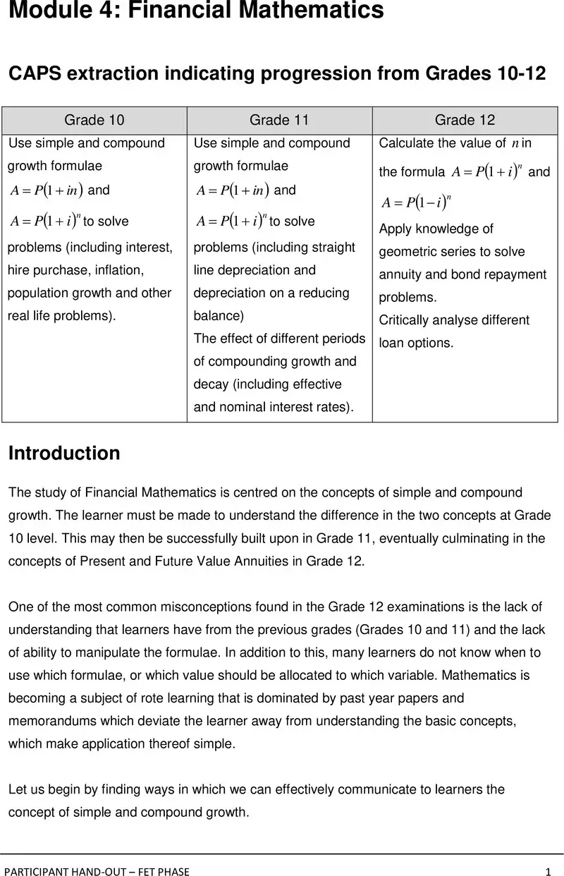 Financial Mathematics