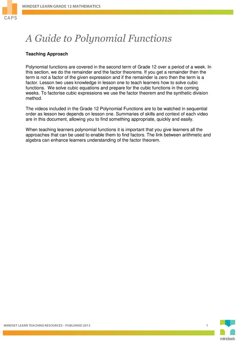 Maths 12 2 Guide Polynomial Functions 0