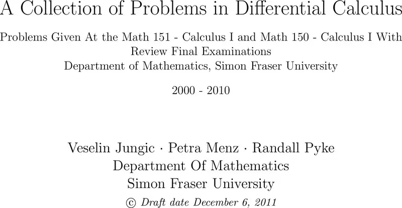 Problems And Solutions For Calculus 1