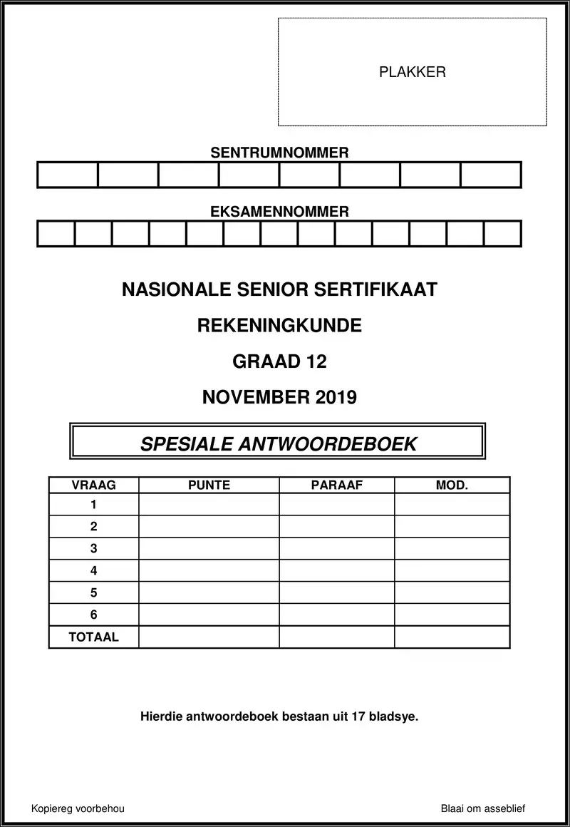 Accounting Nov 2019 Answer Book Afr Gr12