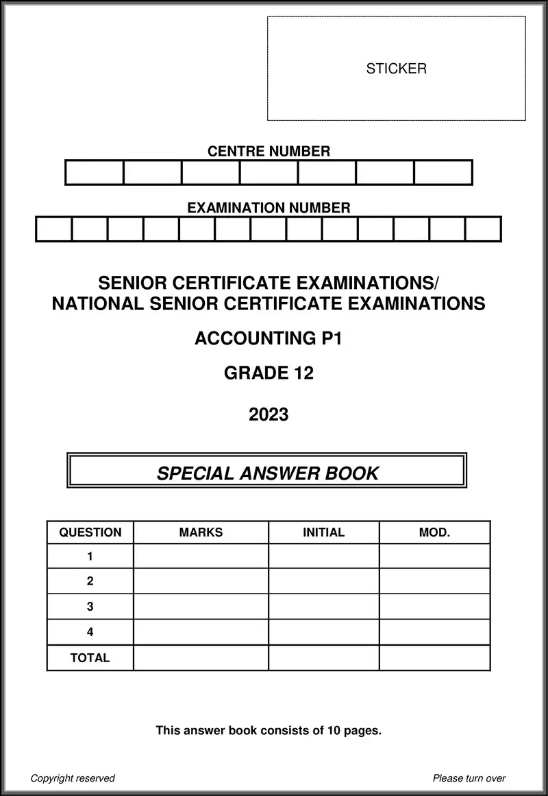Accounting P1 May June 2023 Answer Book Eng Gr12
