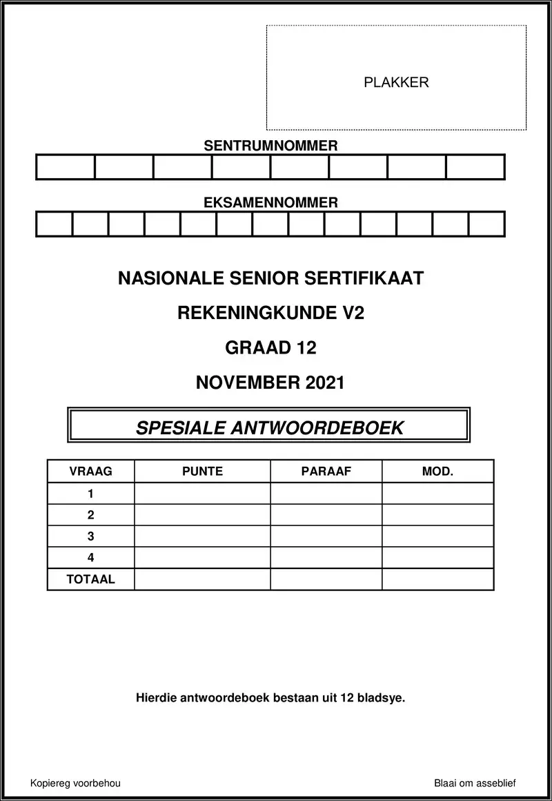 Accounting P2 Nov 2021 Answer Book Afr 1 Gr12