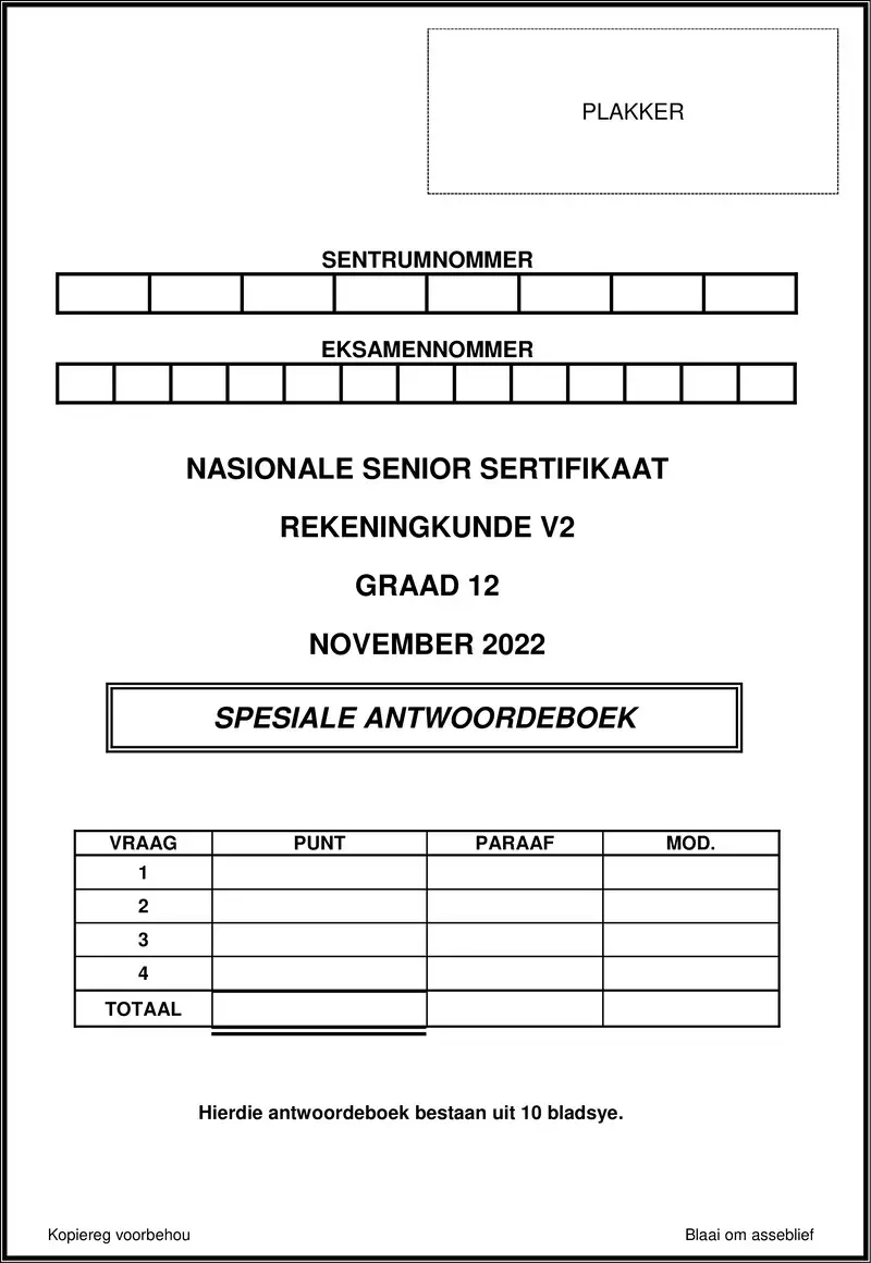 Accounting P2 Nov 2022 Answer Book Afr Gr12