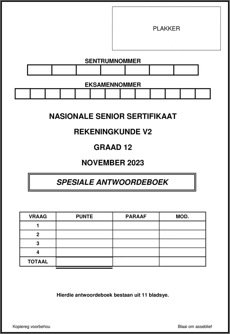Accounting P2 Nov 2023 Answer Book Afr Gr12