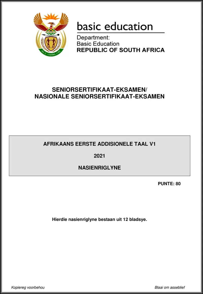 Afrikaans Fal P1 May June 2021 Mg Gr12