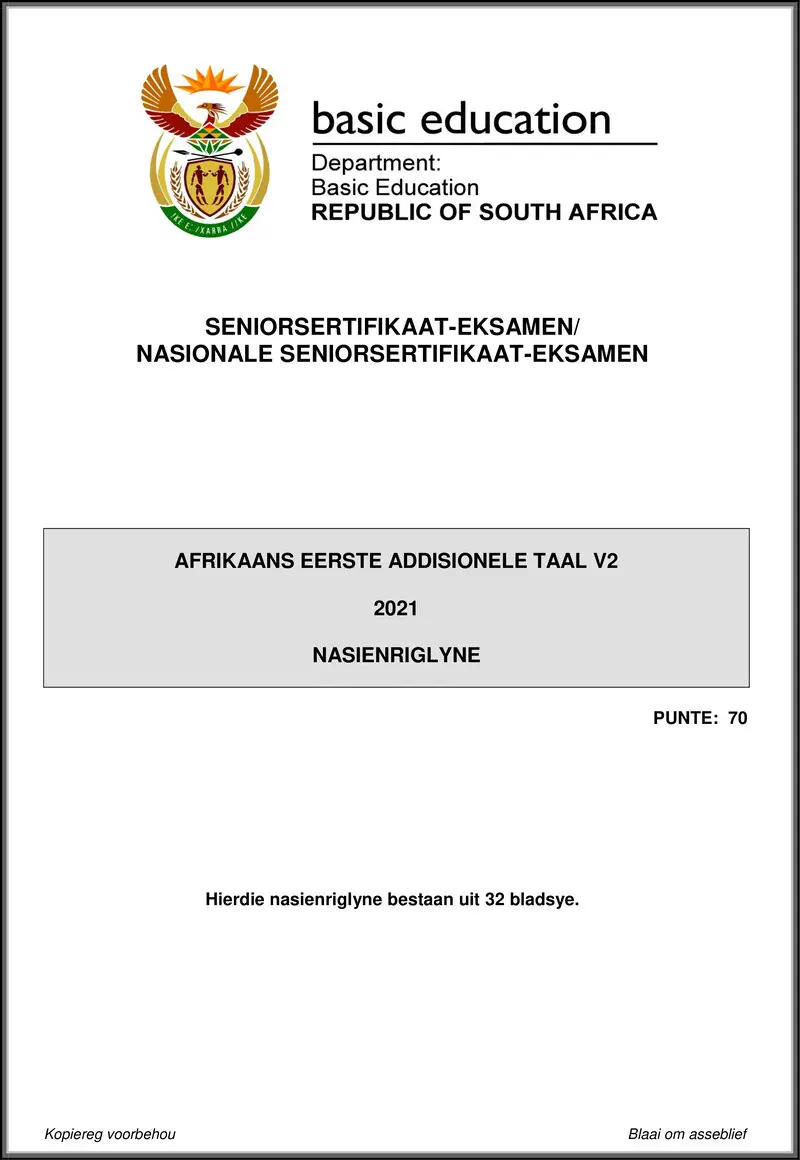 Afrikaans Fal P2 May June 2021 Mg Gr12