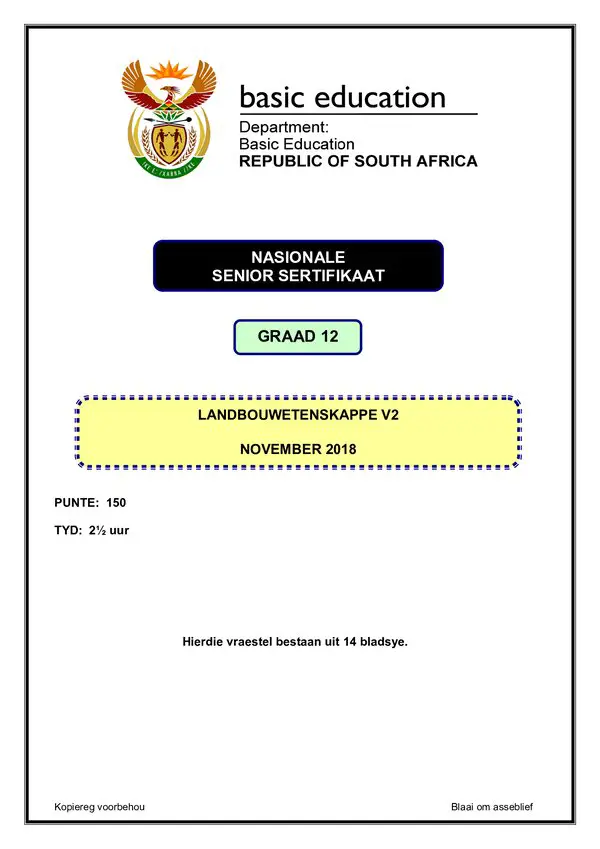 Paper 2 (Afrikaans) Gr12