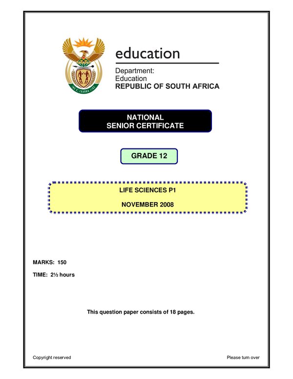 Life Sciences P1 English Gr12