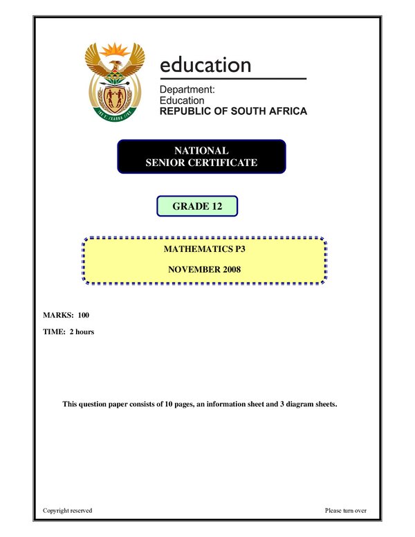 Mathematics P3 English Gr12