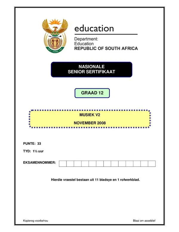 Music P2 Afrikaans Gr12