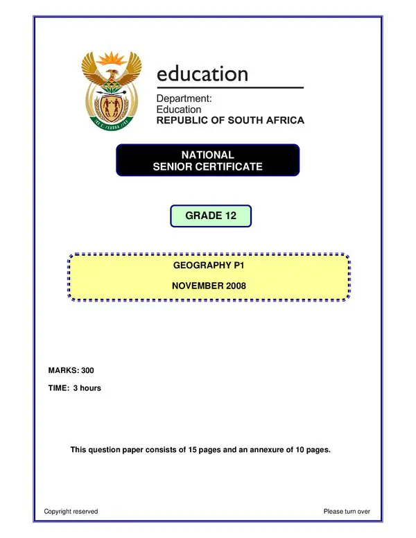 Geography P1 English Gr12