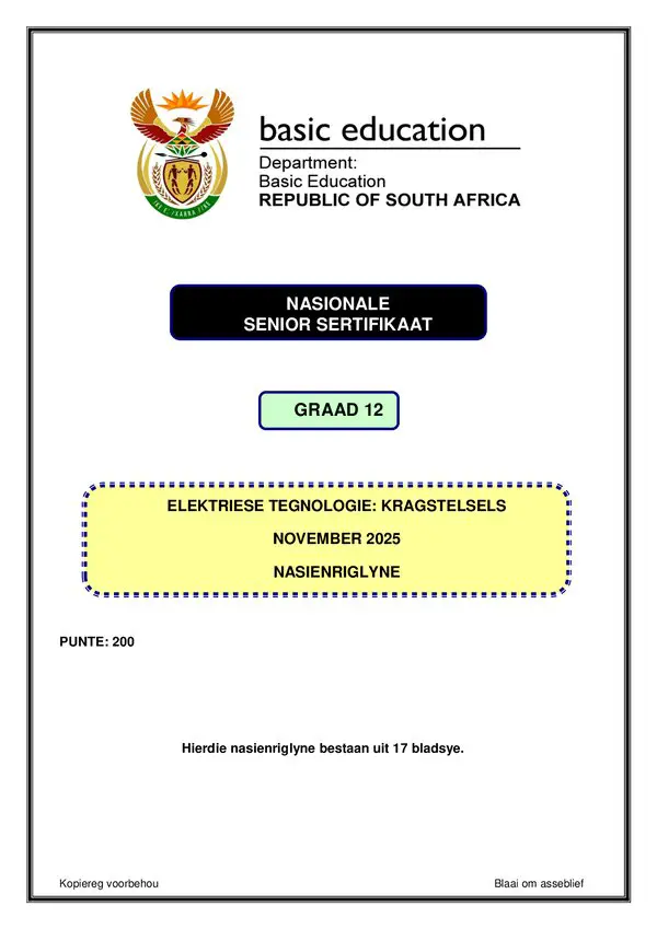 Power Systems Memo 1 (Afrikaans) Gr12