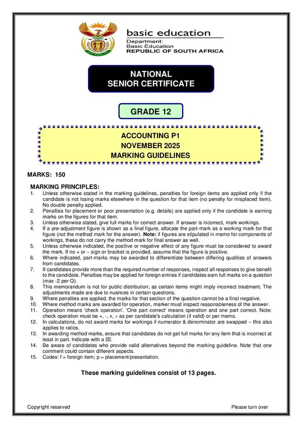 Memo 1 (English) Gr12